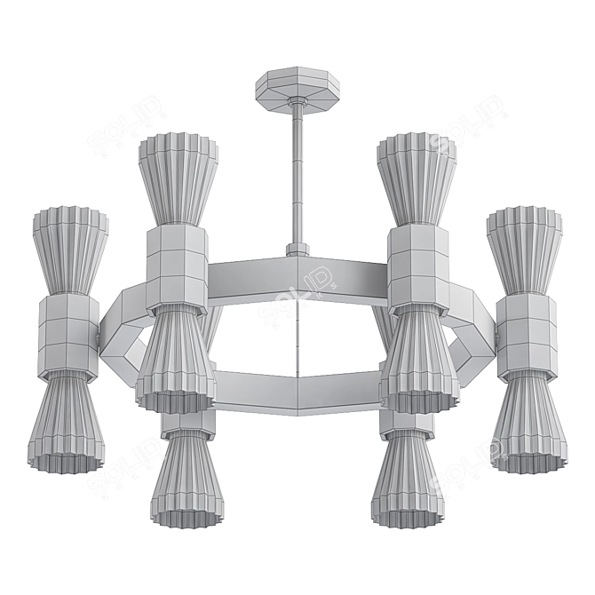 Contemporary Chrome Glass Chandelier 3D model image 2