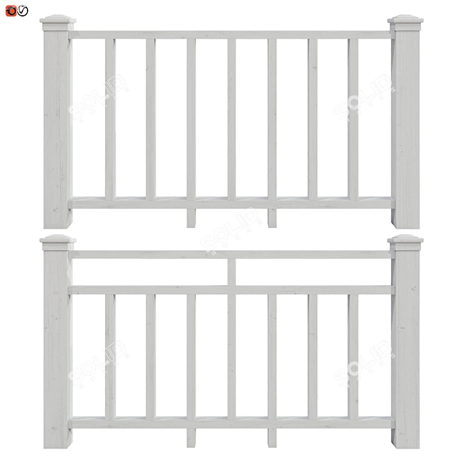 Handrail & Terrace Railing Set 3D model image 1