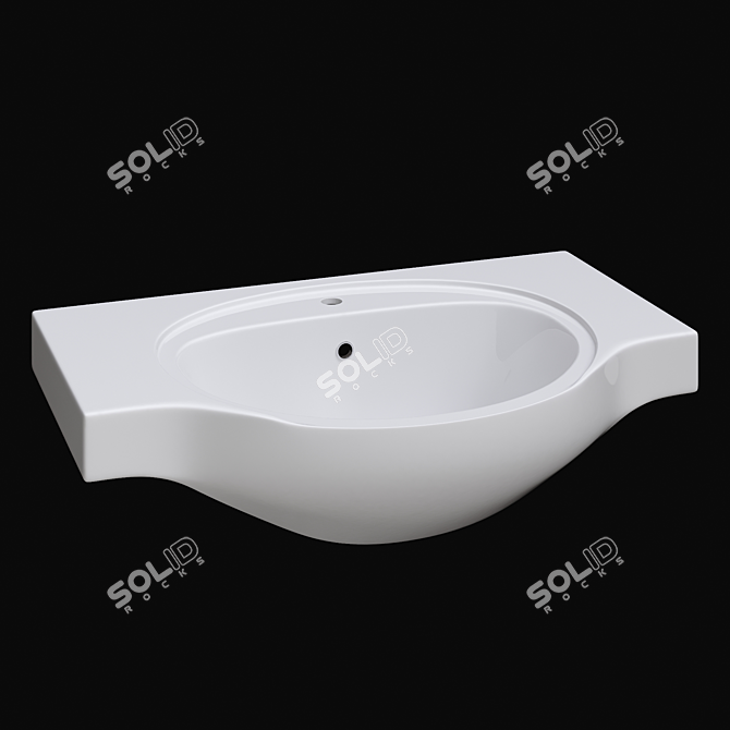 Cersanit ERICA 70: Sleek White Washbasin 3D model image 1