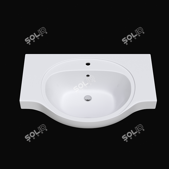 Cersanit ERICA 70: Sleek White Washbasin 3D model image 2