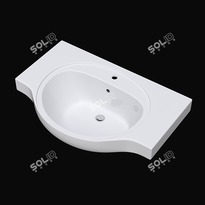 Cersanit ERICA 70: Sleek White Washbasin 3D model image 3