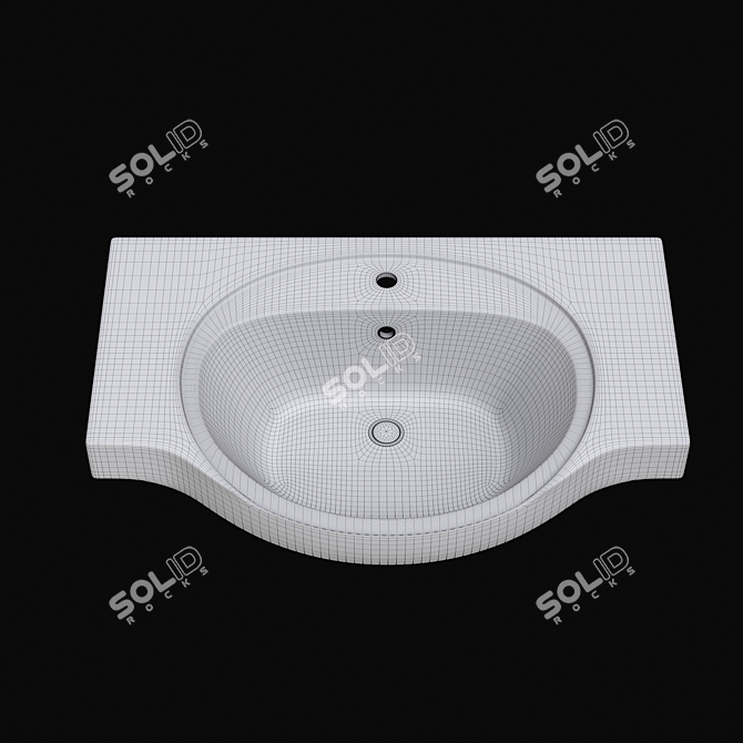 Cersanit ERICA 70: Sleek White Washbasin 3D model image 4