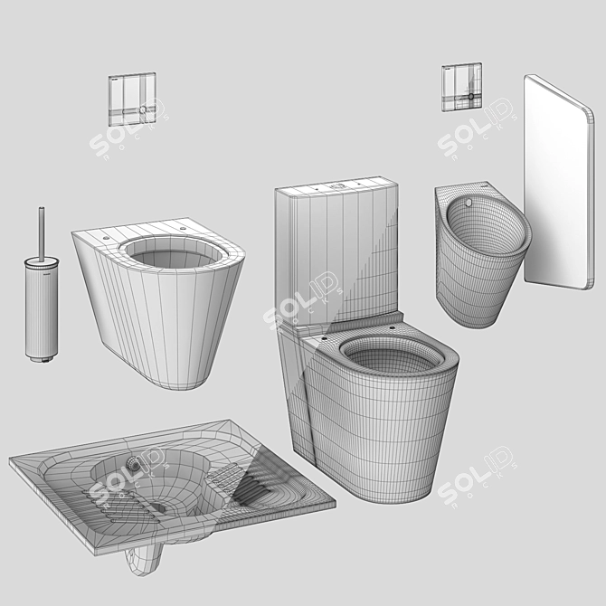 DELABIE Public Toilet Bowls & Urinal 3D model image 7