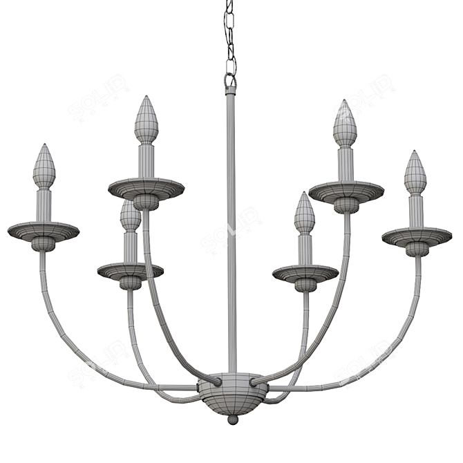 Modern Metal Chandelier: Elegant Luminary for your Space 3D model image 1