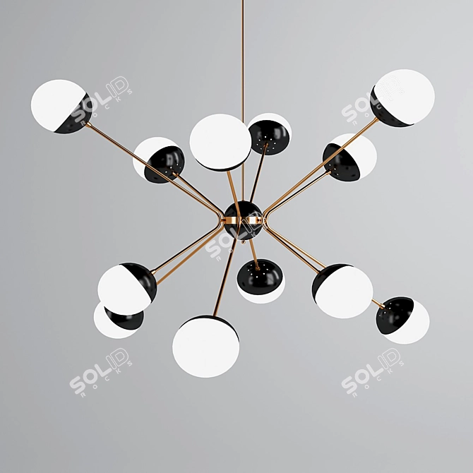 Vintage Gold Rewire Chandelier 3D model image 2