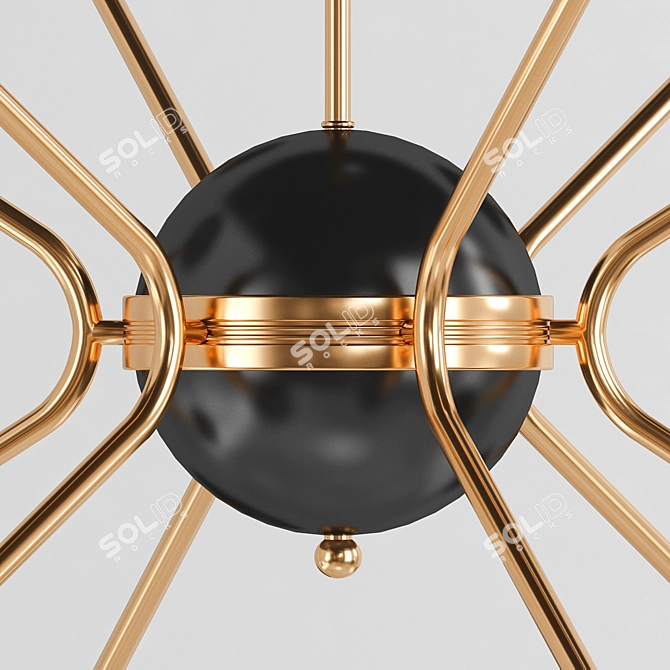 Vintage Gold Rewire Chandelier 3D model image 3