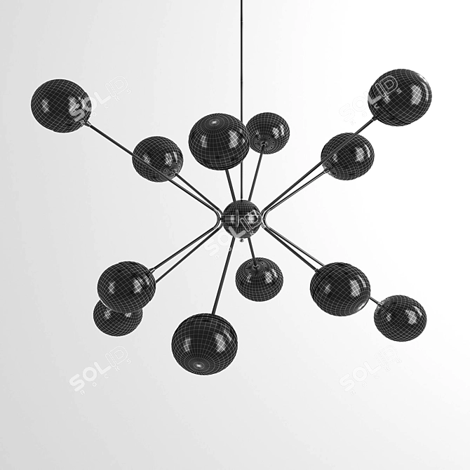 Vintage Gold Rewire Chandelier 3D model image 4