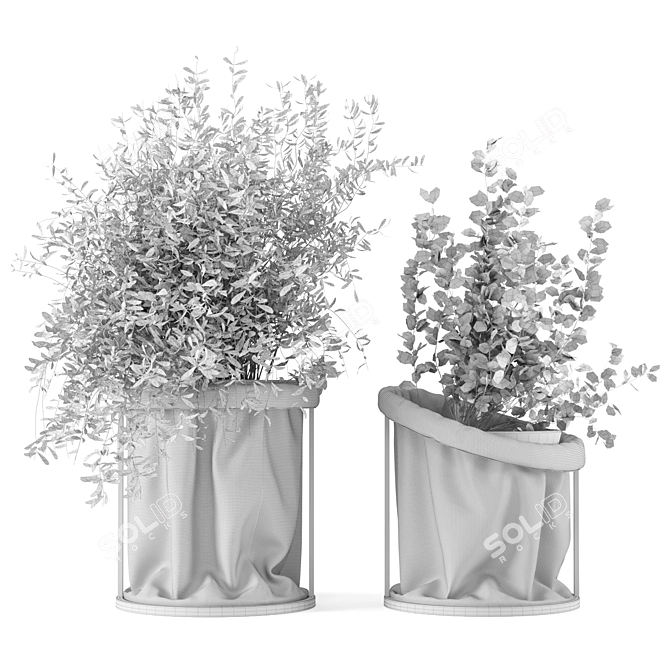 Elegant Indoor Plant Set 3D model image 7