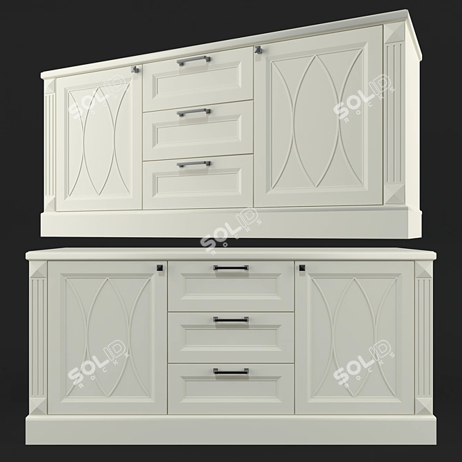 TV Stand Drawers | Sleek Storage Solution 3D model image 1