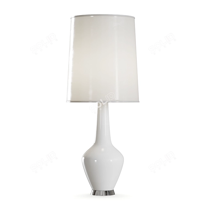 Milky Glass and Nickel Accented Capri Lamp 3D model image 6