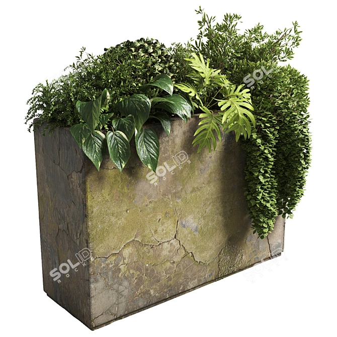 Concrete Old Vase: Outdoor Plant Pot 3D model image 1