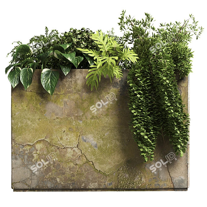 Concrete Old Vase: Outdoor Plant Pot 3D model image 2