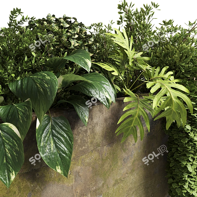 Concrete Old Vase: Outdoor Plant Pot 3D model image 3