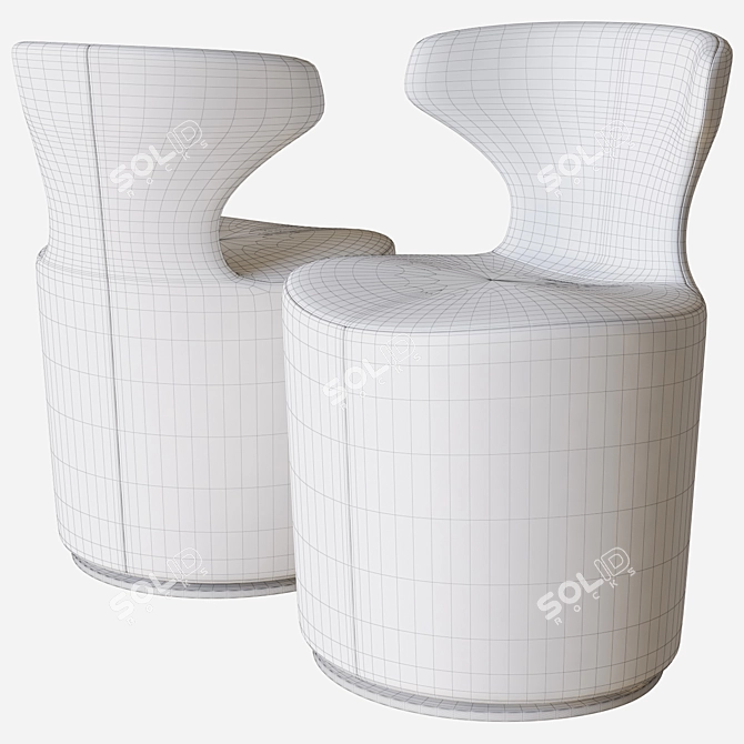 Mini Papilio Chair: Sleek Elegance 3D model image 4