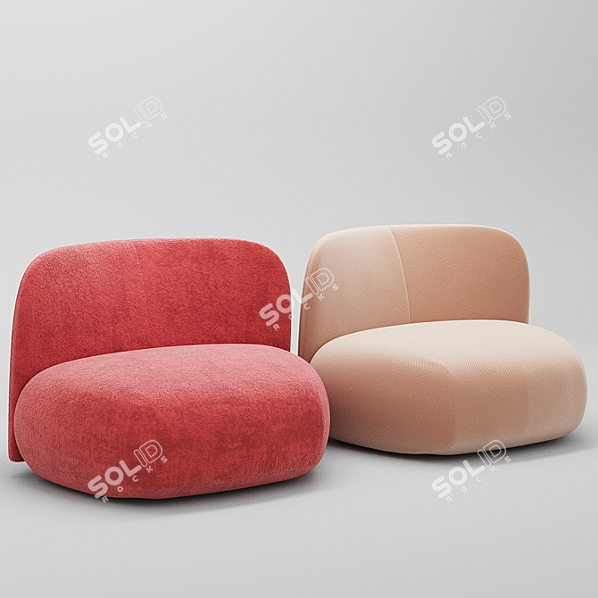 Elegant Modern Botera Armchair 3D model image 3