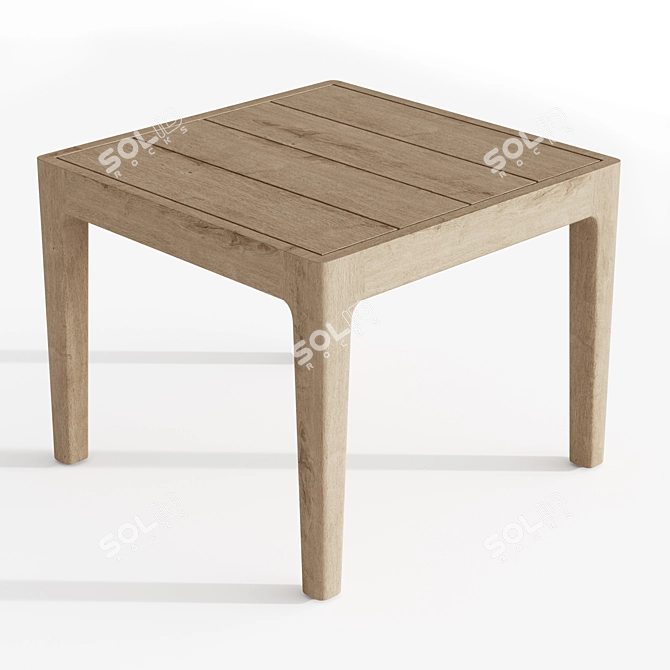 Elegant Teak Side Table - Laurel 3D model image 1