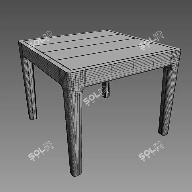 Elegant Teak Side Table - Laurel 3D model image 3