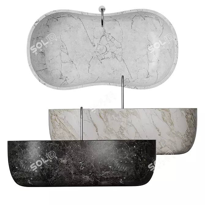 Anima Bathtub - Embrace the Sensuality of Natural Stone 3D model image 1