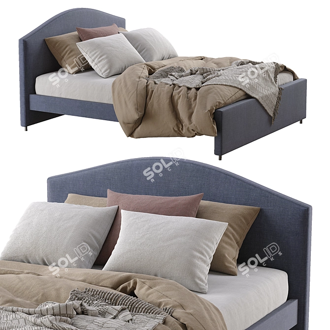 Hauga Bed: Stylish and Functional 3D model image 2