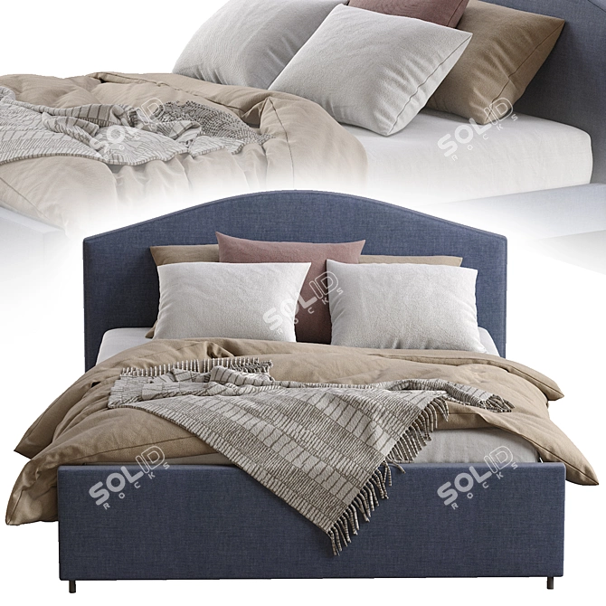 Hauga Bed: Stylish and Functional 3D model image 7