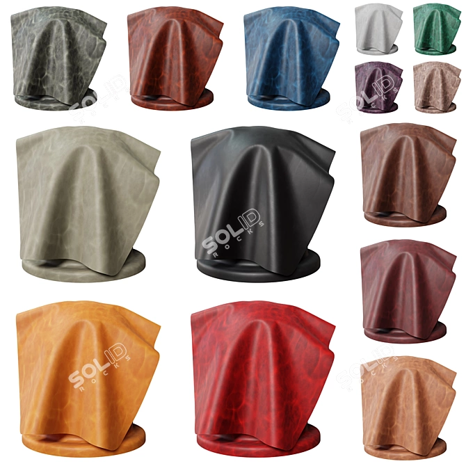 14 Colors Suede Leather | PBR 3D model image 6