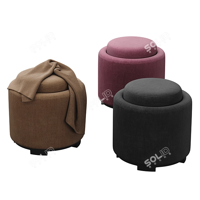 Safavieh Chelsea Round Tray Ottoman 3D model image 1