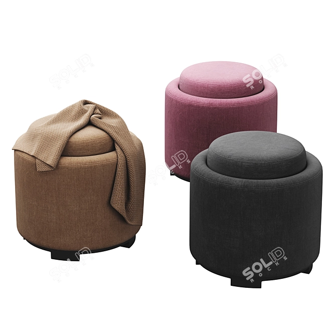 Safavieh Chelsea Round Tray Ottoman 3D model image 16