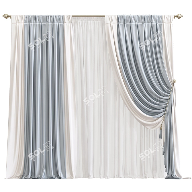 Redefining Elegance: Curtain 853 3D model image 1