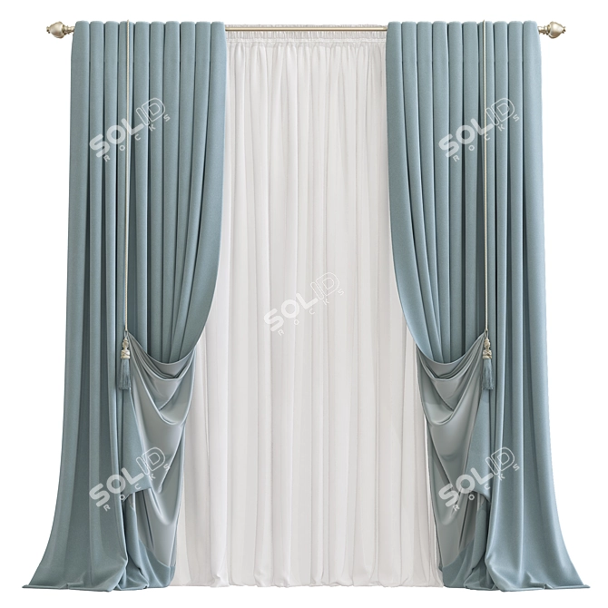 Elegant Drapery 855 3D model image 1