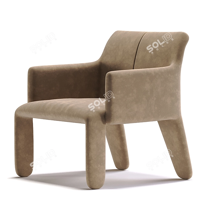 Gloved Comfort: Refined Armchair 3D model image 2