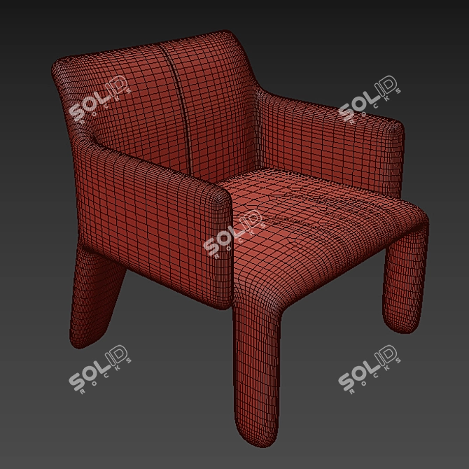 Gloved Comfort: Refined Armchair 3D model image 3