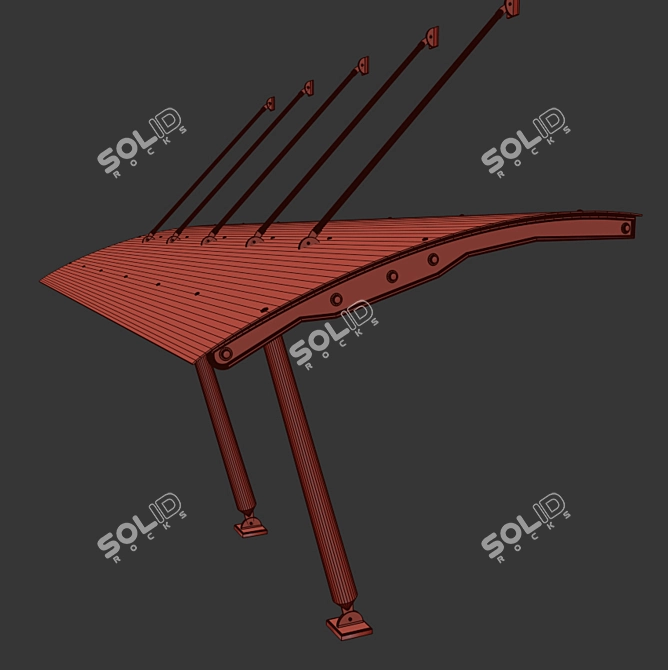 Sleek Glass Door Canopy 3D model image 4