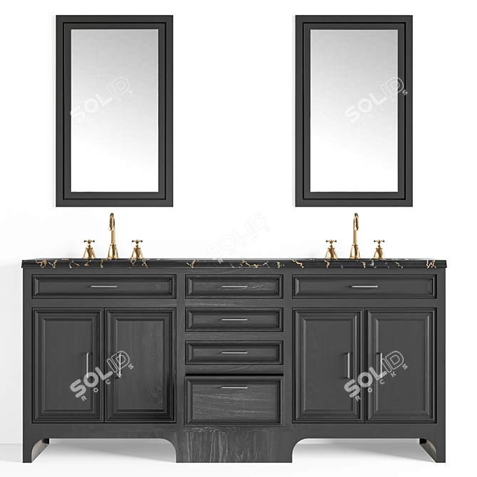 Drawer Style Bathroom Vanity 3D model image 1