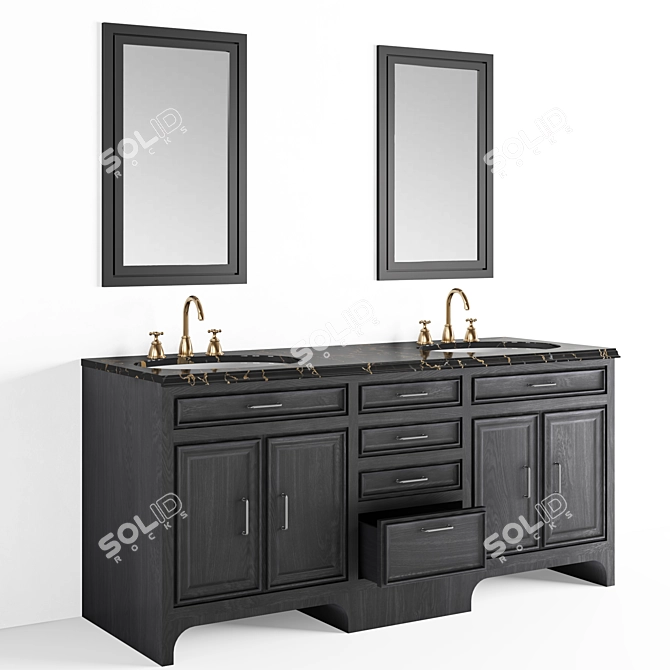 Drawer Style Bathroom Vanity 3D model image 2