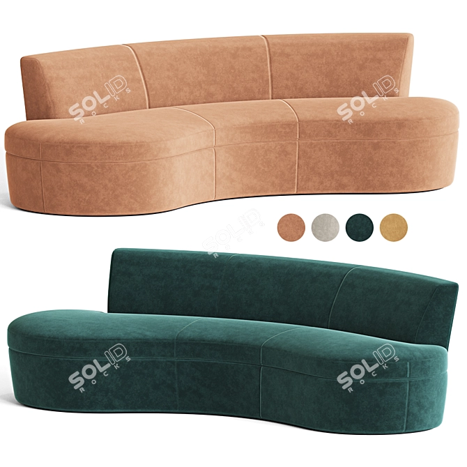 Elegant Curved Sofa by Casamilano 3D model image 1