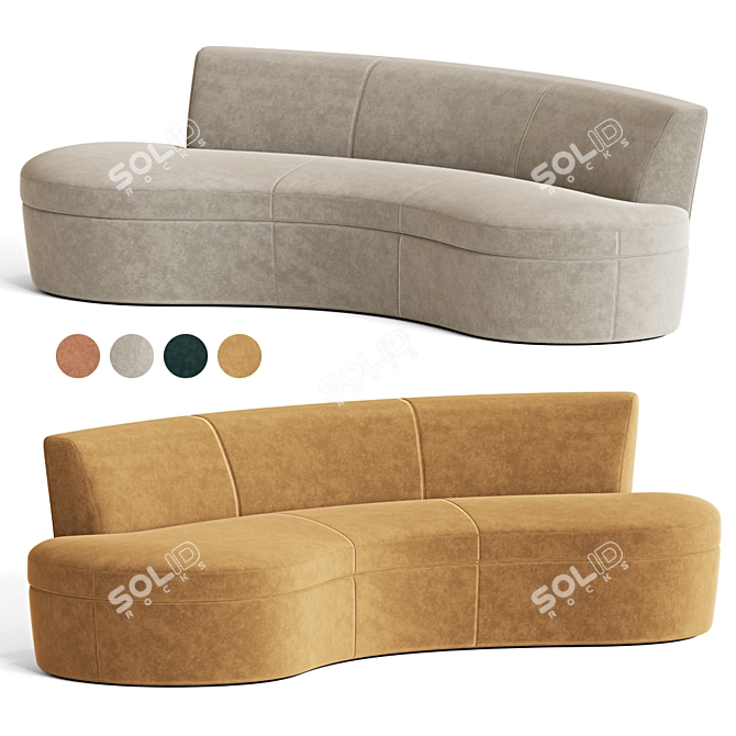 Elegant Curved Sofa by Casamilano 3D model image 2