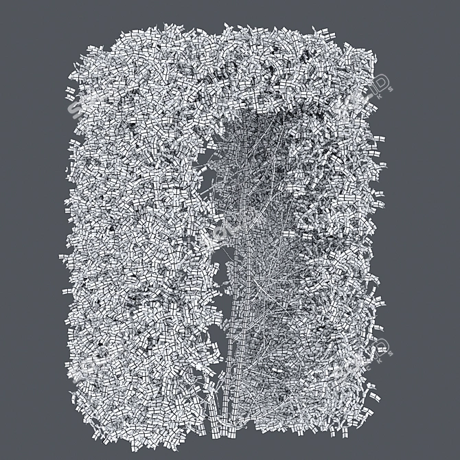 Seamless Amur Privet Hedge 3D model image 2