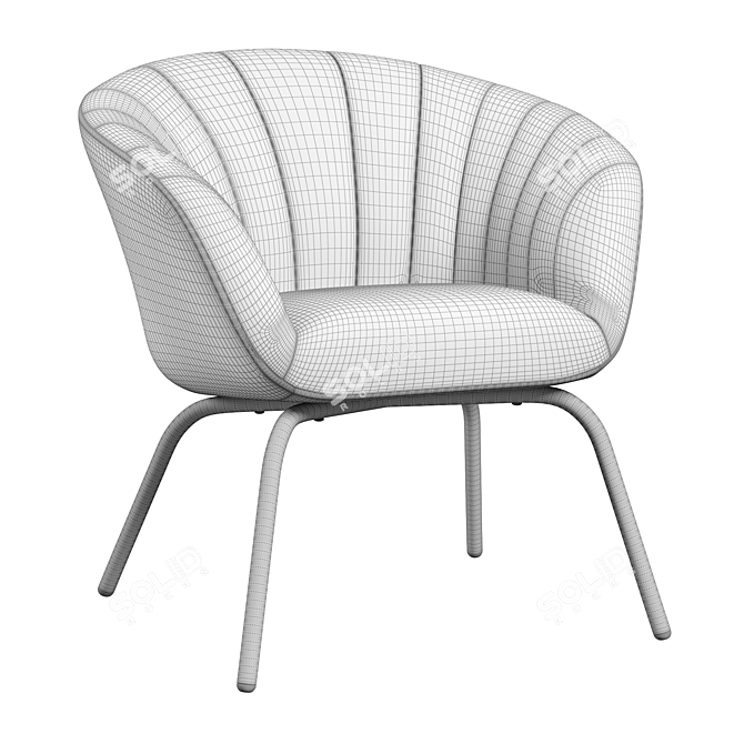 Elegant Bliss Armchair 3D model image 3