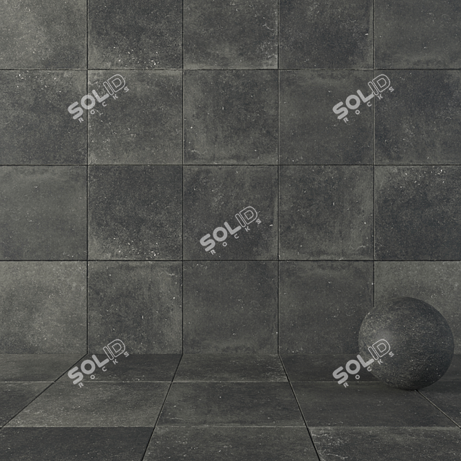 Flaviker Nordik Stone Black - Versatile Wall and Floor Tiles 3D model image 1