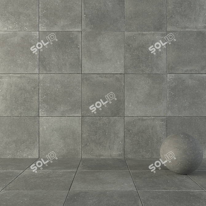 Flaviker Nordik Stone Gray: Versatile 80x80 Wall and Floor Tiles 3D model image 1