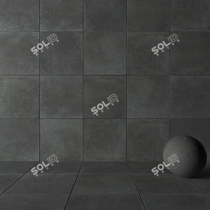 Flaviker Nordik Stone Gray: Versatile 80x80 Wall and Floor Tiles 3D model image 3