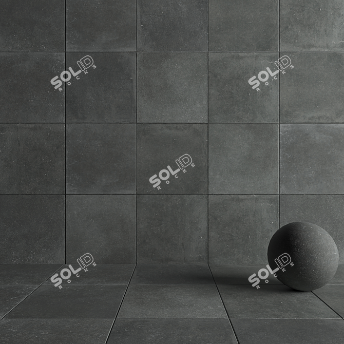 Flaviker Nordik Stone Gray: Versatile 80x80 Wall and Floor Tiles 3D model image 4