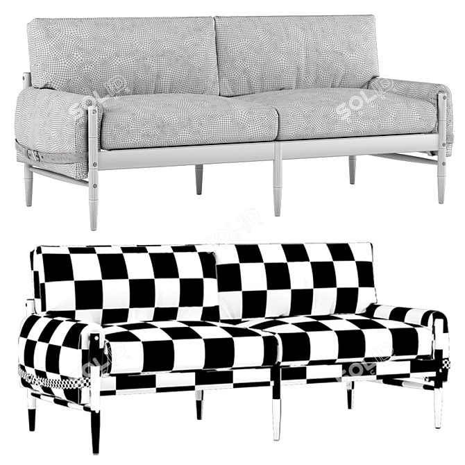 Brazilian-Inspired Maple Sofa 3D model image 3