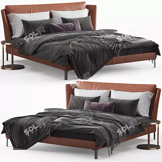 Luxury Bretagne Bed: Elegant Design 3D model image 1