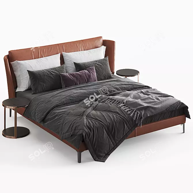 Luxury Bretagne Bed: Elegant Design 3D model image 2