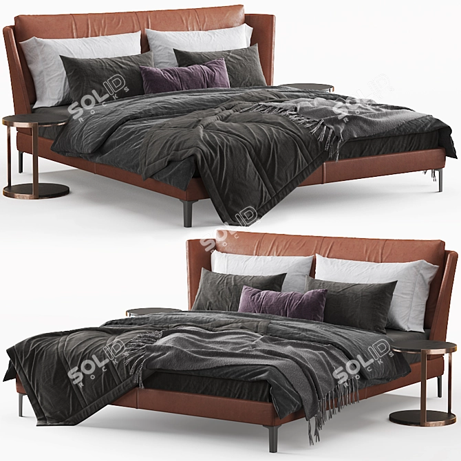 Luxury Bretagne Bed: Elegant Design 3D model image 7