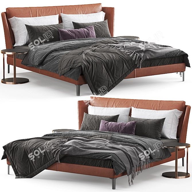 Luxury Bretagne Bed: Elegant Design 3D model image 13
