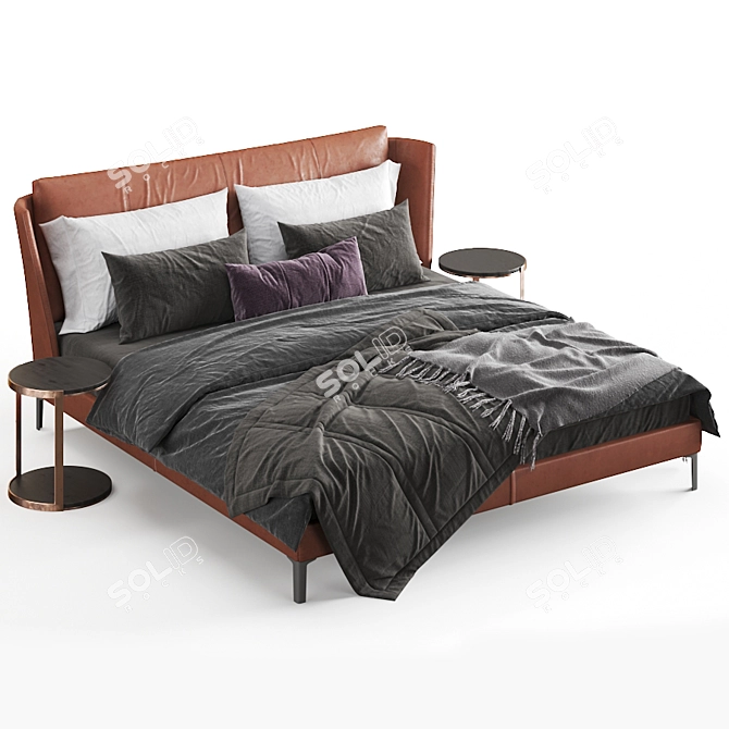 Luxury Bretagne Bed: Elegant Design 3D model image 15