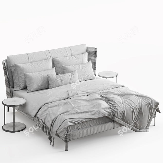 Luxury Bretagne Bed: Elegant Design 3D model image 20