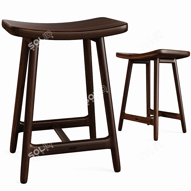 ESSE Light Stool: Stylish and Sturdy Seating Solution 3D model image 6